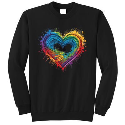 Tie Dye Heart Valentines Day Graphic Design Sweatshirt