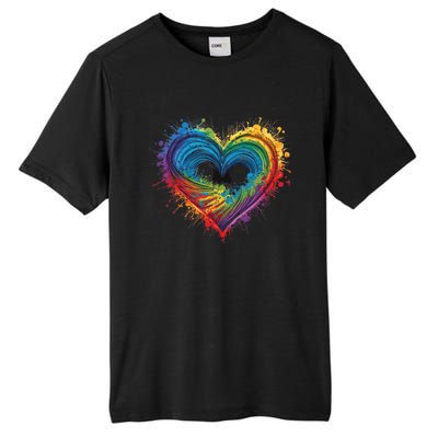 Tie Dye Heart Valentines Day Graphic Design Tall Fusion ChromaSoft Performance T-Shirt