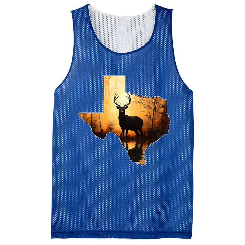 Texas Deer Hunter Forest Silhouette Texan Wildlife Lover  Mesh Reversible Basketball Jersey Tank