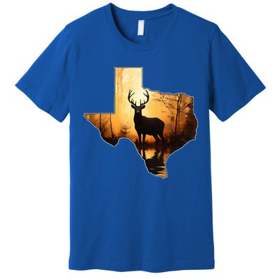 Texas Deer Hunter Forest Silhouette Texan Wildlife Lover  Premium T-Shirt