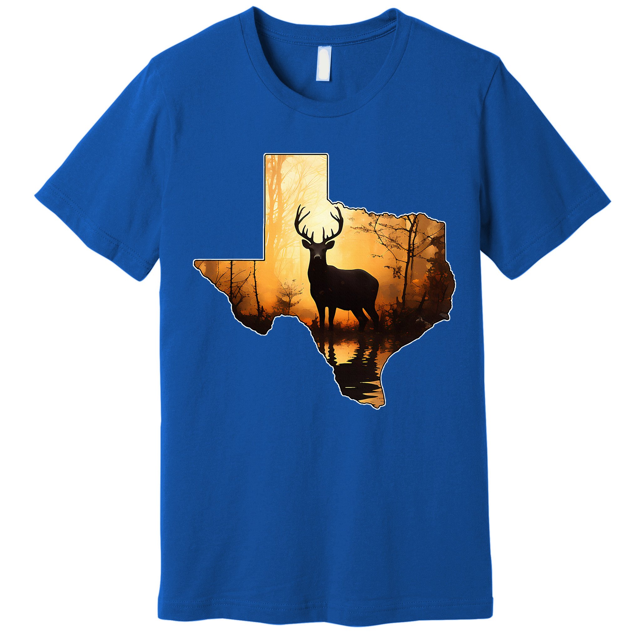 Texas Deer Hunter Forest Silhouette Texan Wildlife Lover  Premium T-Shirt