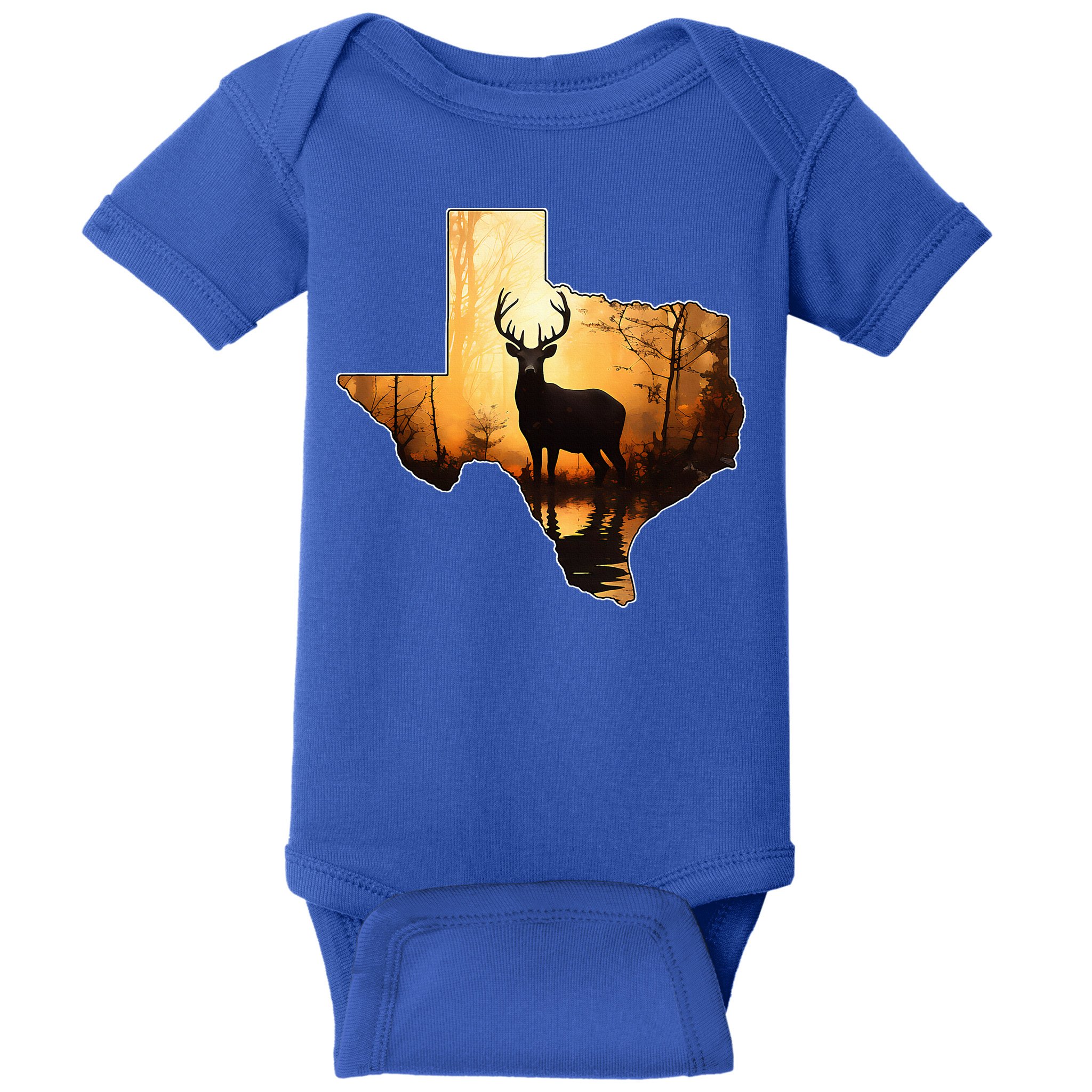 Texas Deer Hunter Forest Silhouette Texan Wildlife Lover  Baby Bodysuit