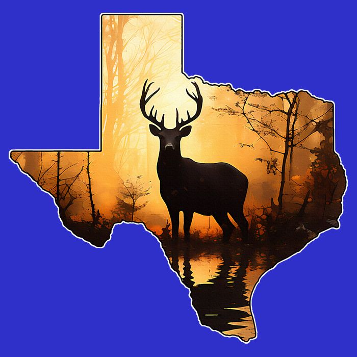 Texas Deer Hunter Forest Silhouette Texan Wildlife Lover  Womens T-Shirt