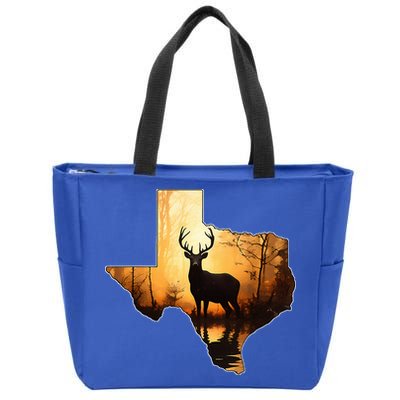 Texas Deer Hunter Forest Silhouette Texan Wildlife Lover  Zip Tote Bag