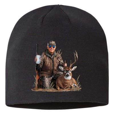 Trump Deer Hunting Donald Trump Old School Camouflage Sustainable Beanie