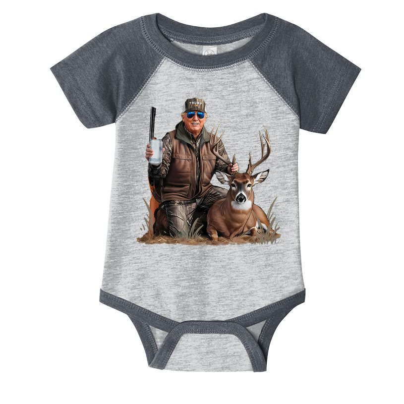 Trump Deer Hunting Donald Trump Old School Camouflage Infant Baby Jersey Bodysuit
