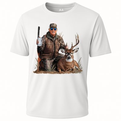 Trump Deer Hunting Donald Trump Old School Camouflage Performance Shirt