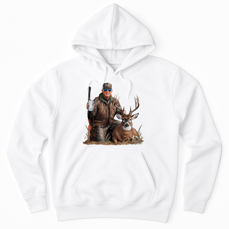 Trump Deer Hunting Donald Trump Old School Camouflage Hoodie