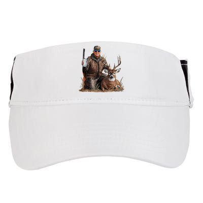 Trump Deer Hunting Donald Trump Old School Camouflage Adult Drive Performance Visor