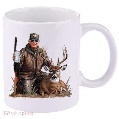 Trump Deer Hunting Donald Trump Old School Camouflage 11oz C Handle Ceramic Mug