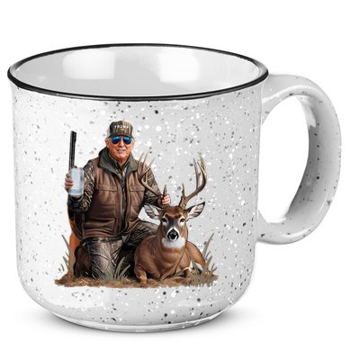 Trump Deer Hunting Donald Trump Old School Camouflage 15oz Campfire Ceramic Mug