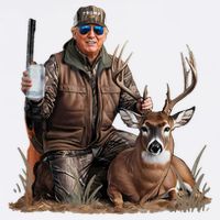Trump Deer Hunting Donald Trump Old School Camouflage Flat Bill Trucker Hat