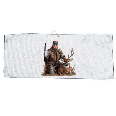 Trump Deer Hunting Donald Trump Old School Camouflage Large Microfiber Waffle Golf Towel