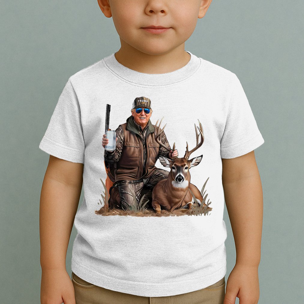 Trump Deer Hunting Donald Trump Old School Camouflage Toddler T-Shirt