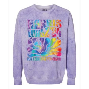 Tie Dye Harris Waltz 2024 Election Kamala Harris Tim Waltz Colorblast Crewneck Sweatshirt