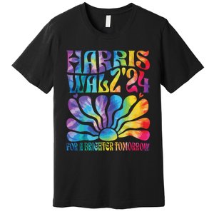 Tie Dye Harris Waltz 2024 Election Kamala Harris Tim Waltz Premium T-Shirt