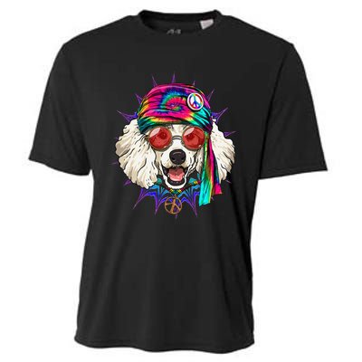 Tie Dye Hippie Poodle Hippiness Peace Love Dog Cooling Performance Crew T-Shirt