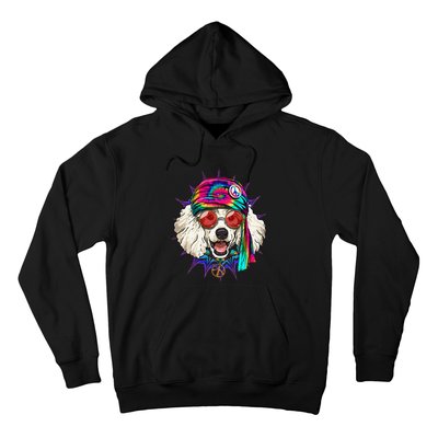 Tie Dye Hippie Poodle Hippiness Peace Love Dog Hoodie