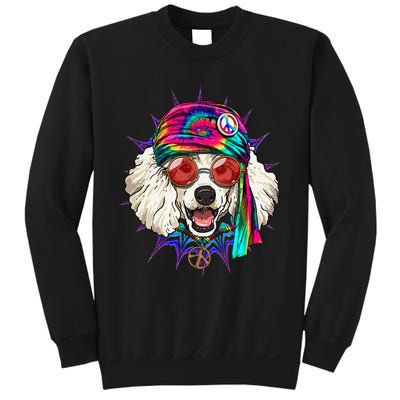 Tie Dye Hippie Poodle Hippiness Peace Love Dog Sweatshirt