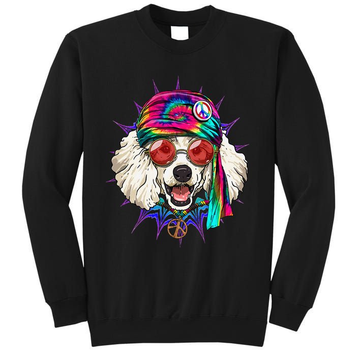 Tie Dye Hippie Poodle Hippiness Peace Love Dog Sweatshirt