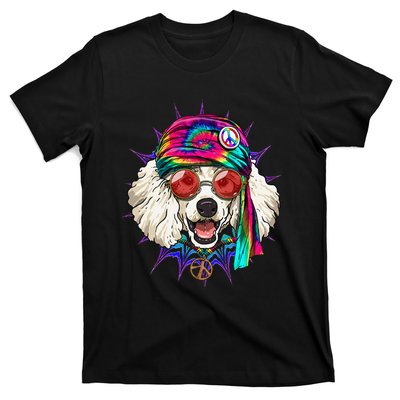 Tie Dye Hippie Poodle Hippiness Peace Love Dog T-Shirt