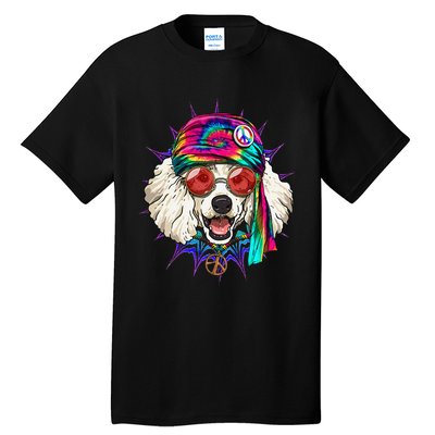 Tie Dye Hippie Poodle Hippiness Peace Love Dog Tall T-Shirt