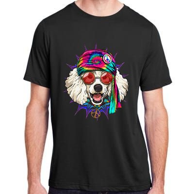 Tie Dye Hippie Poodle Hippiness Peace Love Dog Adult ChromaSoft Performance T-Shirt