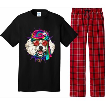 Tie Dye Hippie Poodle Hippiness Peace Love Dog Pajama Set