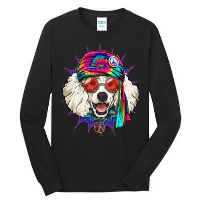 Tie Dye Hippie Poodle Hippiness Peace Love Dog Tall Long Sleeve T-Shirt