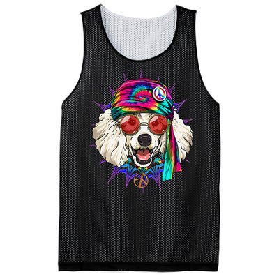 Tie Dye Hippie Poodle Hippiness Peace Love Dog Mesh Reversible Basketball Jersey Tank