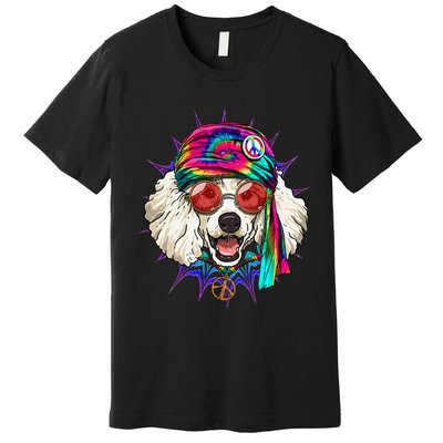 Tie Dye Hippie Poodle Hippiness Peace Love Dog Premium T-Shirt