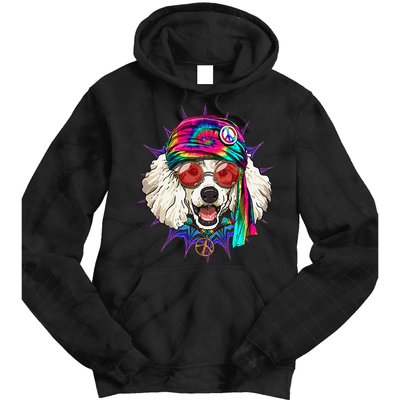 Tie Dye Hippie Poodle Hippiness Peace Love Dog Tie Dye Hoodie