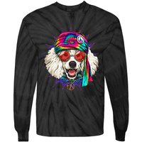 Tie Dye Hippie Poodle Hippiness Peace Love Dog Tie-Dye Long Sleeve Shirt