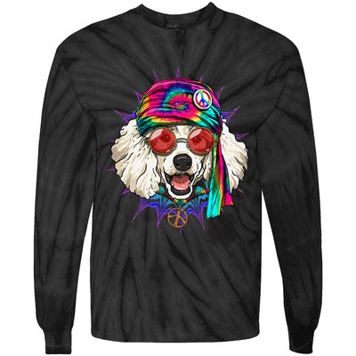 Tie Dye Hippie Poodle Hippiness Peace Love Dog Tie-Dye Long Sleeve Shirt