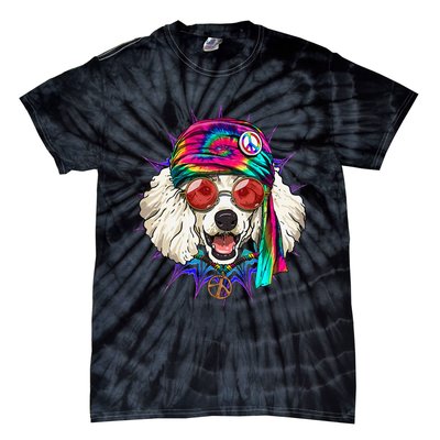 Tie Dye Hippie Poodle Hippiness Peace Love Dog Tie-Dye T-Shirt