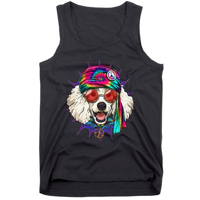 Tie Dye Hippie Poodle Hippiness Peace Love Dog Tank Top