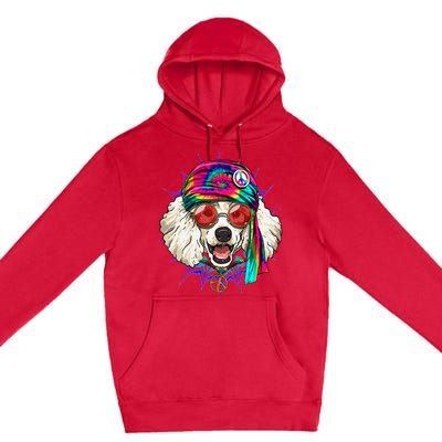 Tie Dye Hippie Poodle Hippiness Peace Love Dog Premium Pullover Hoodie