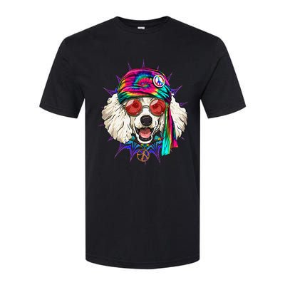 Tie Dye Hippie Poodle Hippiness Peace Love Dog Softstyle CVC T-Shirt