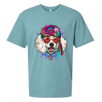 Tie Dye Hippie Poodle Hippiness Peace Love Dog Sueded Cloud Jersey T-Shirt