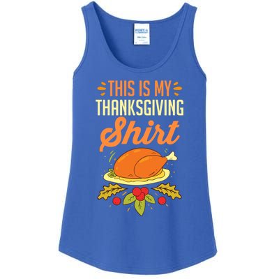 Turkey Day Holiday This Is My Thanksgiving Gift Ladies Essential Tank