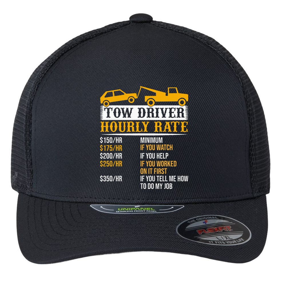 Tow Driver Hourly Rate Tow Truck Driver Tow Trucker Flexfit Unipanel Trucker Cap