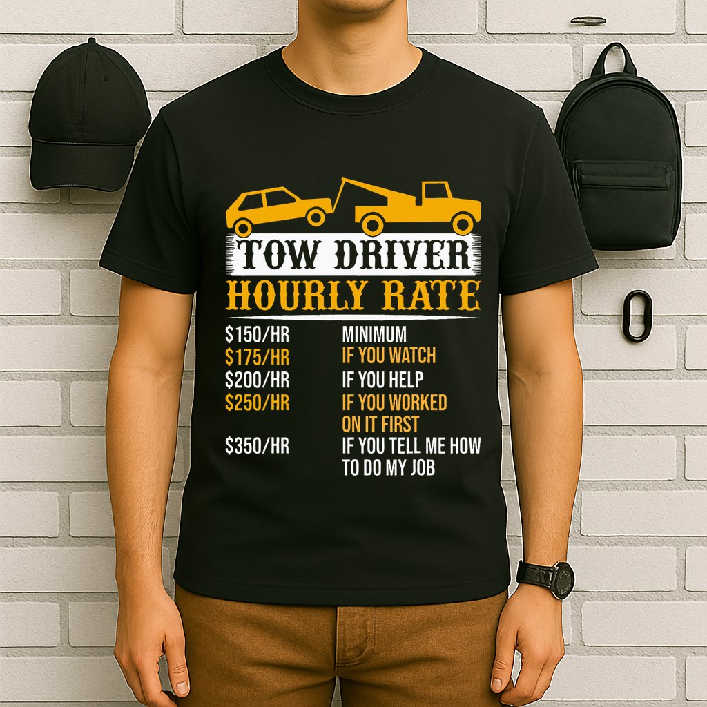 Tow Driver Hourly Rate Tow Truck Driver Tow Trucker T-Shirt