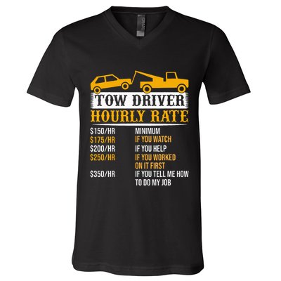Tow Driver Hourly Rate Tow Truck Driver Tow Trucker V-Neck T-Shirt