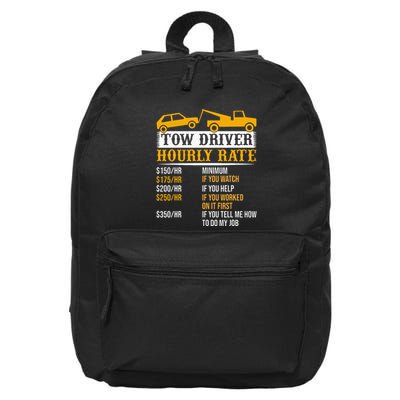 Tow Driver Hourly Rate Tow Truck Driver Tow Trucker 16 in Basic Backpack