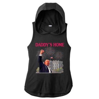 Trump DaddyS Home Bye Joe Biden Drops Out Run For Election Ladies PosiCharge Tri-Blend Wicking Draft Hoodie Tank