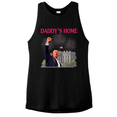 Trump DaddyS Home Bye Joe Biden Drops Out Run For Election Ladies PosiCharge Tri-Blend Wicking Tank