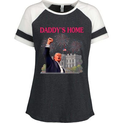 Trump DaddyS Home Bye Joe Biden Drops Out Run For Election Enza Ladies Jersey Colorblock Tee