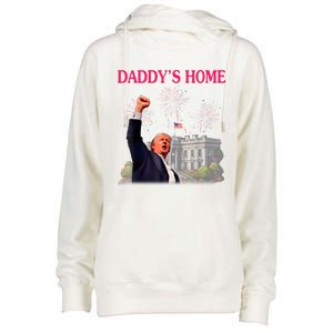 Trump DaddyS Home Bye Joe Biden Drops Out Run For Election Womens Funnel Neck Pullover Hood