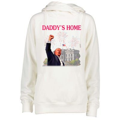 Trump DaddyS Home Bye Joe Biden Drops Out Run For Election Womens Funnel Neck Pullover Hood