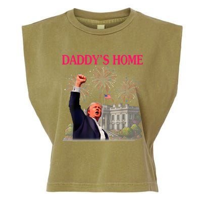 Trump DaddyS Home Bye Joe Biden Drops Out Run For Election Garment-Dyed Women's Muscle Tee